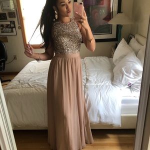 Sequined Top Formal Dress